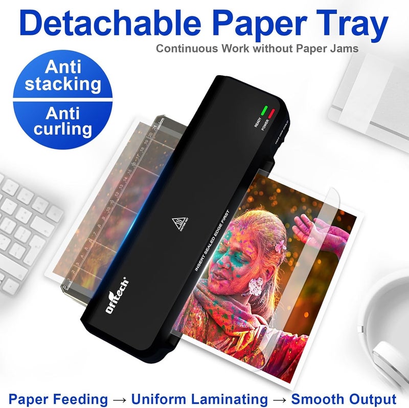 OFITECH Laminator Machine with 40 Laminating Sheets, 9 inch Laminating Machine Hot & Cold with 2-Min Fast Warm Up, A4 Thermal Laminator for Home School Office, Anti-Jam - Image 5